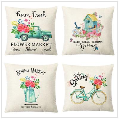 Pillow Nordic Linen Pillow Cover Spring Living Room Sofa Cushion Lumbar Cushion