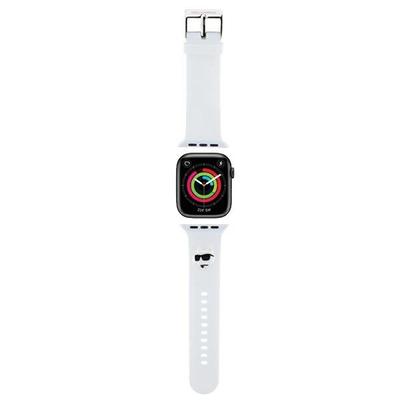 Karl Lagerfeld Pasek Klawmslcnh Apple Watch 38/40/41Mm Biały/White Strap 3D Rubber Choupette Heads