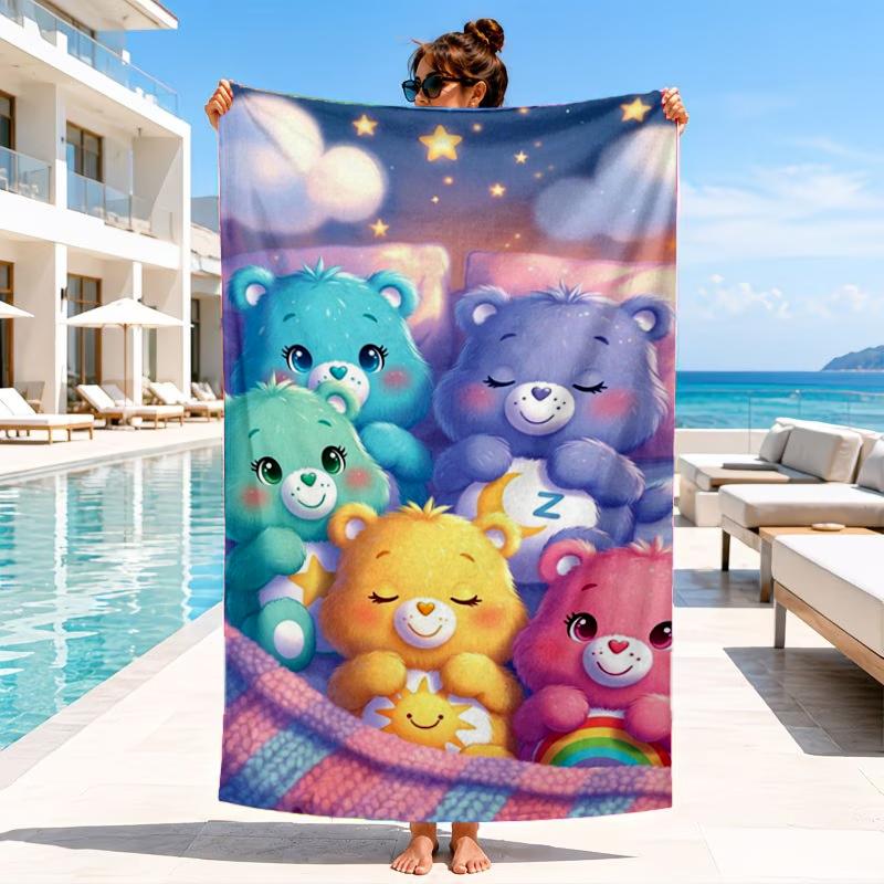 Love Bears Cozy Night Beach Towel, Microfiber Beach Towel, Perfect For Pool, Beach, Travel, Home Decor Beach Party Fan Gifts