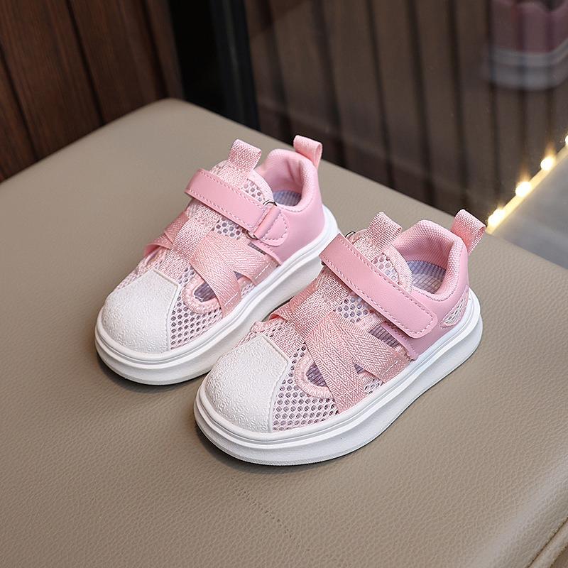 Summer Girls' Sport Sandals Children's Casual Shell-toe Sneakers Boys' White Sneakers Hollow-out Breathable Frame Shoes