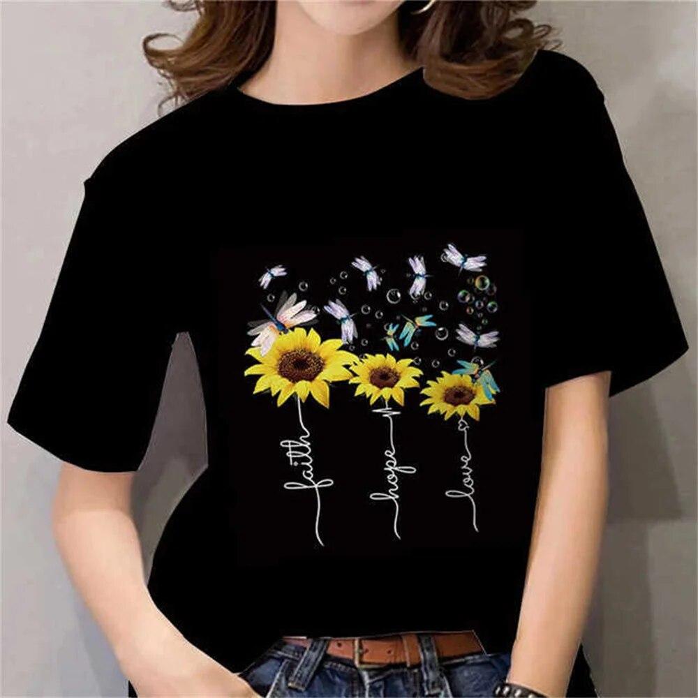 

Повседневная женская футболка с 3D принтом Four Seasons, всесезонная летняя повседневная модная свободная женская футболка с короткими рукавами 8XL