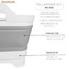 Collapsible Wash Basin 9L, Foldable Dish Tub with Drain Plug, Portable Collapsible Dish Basin, Camping Sink for Washing Dishes, Laundry & Kitchen