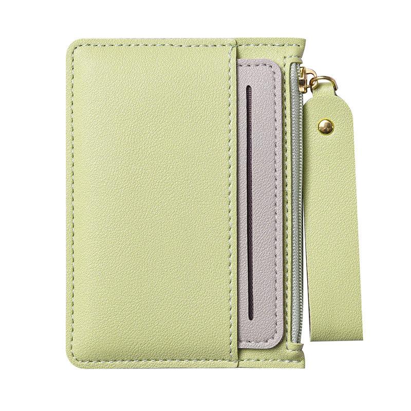 Ultra-thin PU card holder female Korean version of the zipper coin purse multi-card slot simple fashion compact card holder anti-degaussing