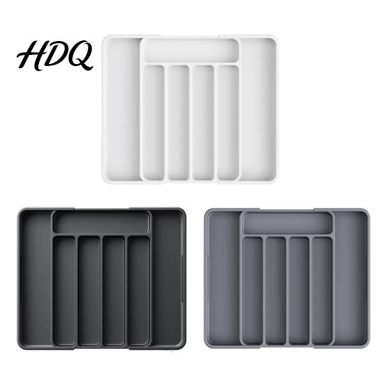 Adjustable Cutlery Tray Plastic Drawer Organizer Tray Kitchen Utensils Storage Box for Restaurant Tableware Flatware Multi-Use Bedroom Bathroom And