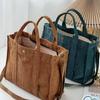 Women's Retro Corduroy Canvas Handbag - Large Capacity Shoulder & Crossbody Bag