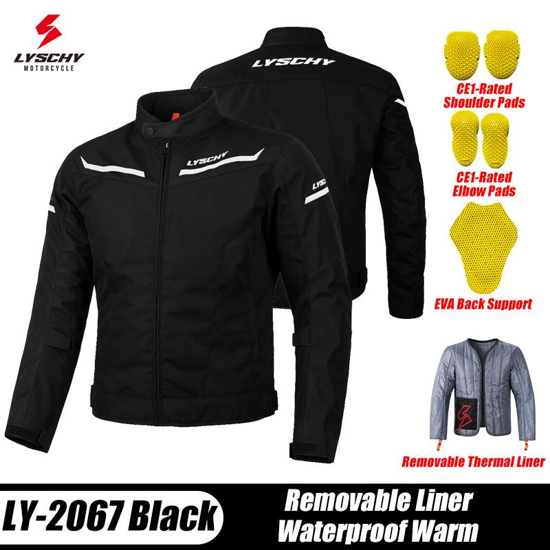 LYSCHY Motorcycle Jacket Pants Winter Warm Motocross Jacket Waterproof Windproof CE Protective Anti-fall Motorbike Riding Suit