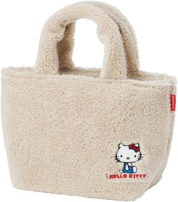 Insulated Lunch Bag with Boa 30cm X 12cm X Soft Suitable for Adults and Sanrio Hello Kitty Fabric, 18cm, Stylish, Cute, Fabric, Large, Kids,