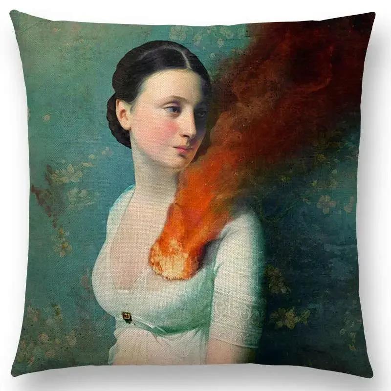 Neu Elegante Dame Liebliches Mädchen Shakespeare Stücke Fantasy Malerei Herz Frei Wunsch Meer Kissenbezug Sofa Wurfkissenbezug