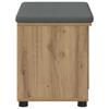 Hallway Bench with Cushion and Shelf Artisan Oak Style 60 x 38 x 46 cm