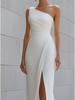 Elegant Sleeveless Solid Color Summer Slit Dress (Backless)