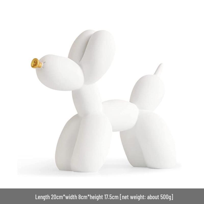 Szachownica Czarno-Biały Ozdoba Piesek z Balonu: Dekoracje Domowe z Żywicy do Salonu i Przedpokoju