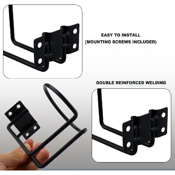 4 Pcs Cup Holders For Boat,Stainless Steel Wall Mounted Cup Holder For Drinks,Black Ring Cup Holder Drink Holder For Marine