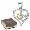 Silver 925 Pendant Heart Set with Zirconia Heart Pendants