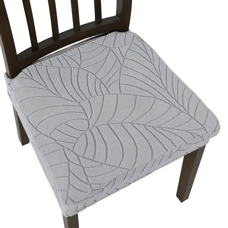1/4Pcs Jacquard Chair Seat Covers Stretch Pure Color Chair Cover Removable Upholstered Seat Cushion Slipcover For Home Party