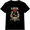 Lucky Horseshoe T Shirt Rose Biker Vintage Motorcycle Graphic Tee
