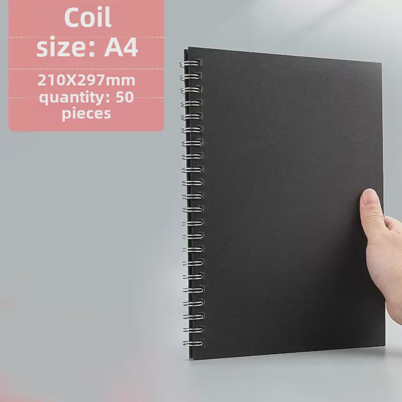 

Альбом для рисования Yuanhao Black Card A4 с отрывными листами, расписанный вручную - 8K DIY Graffiti в твердом переплете для рисования и зарисовок.