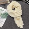 Korean version of the new hollow wool knitted scarf women's autumn and winter warm fashion versatile soft waxy scarf
