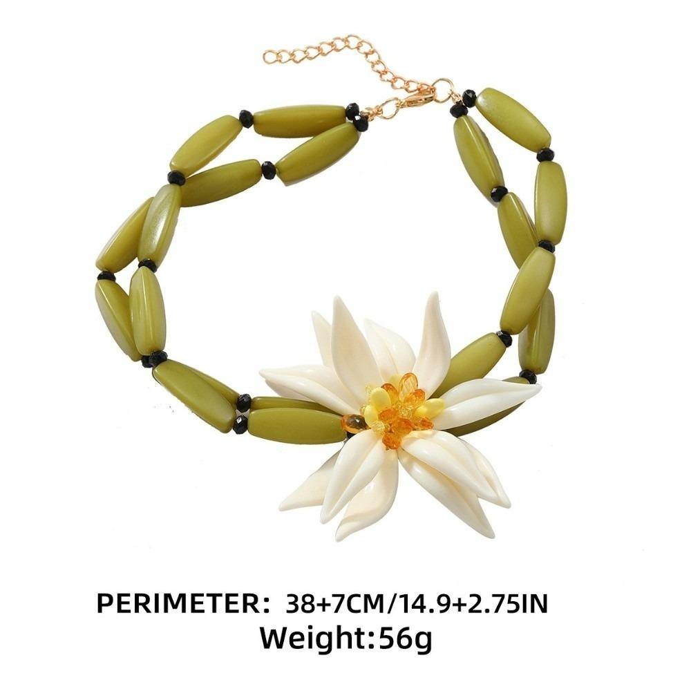 

Flower Design Stainless Steel Jewelry Handmade Beaded Jewelry PVD Plated Jewelry Light Luxury Necklace