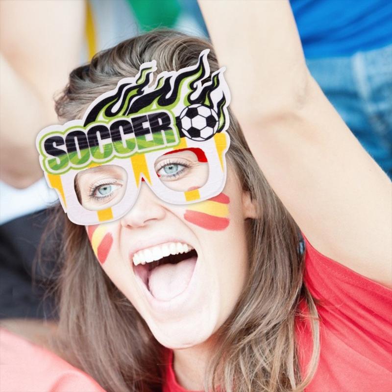 European Cup Party Glasses Football Glasses Frame Football Eyeglasses for Teen Adult Party Decoration and Sports Event