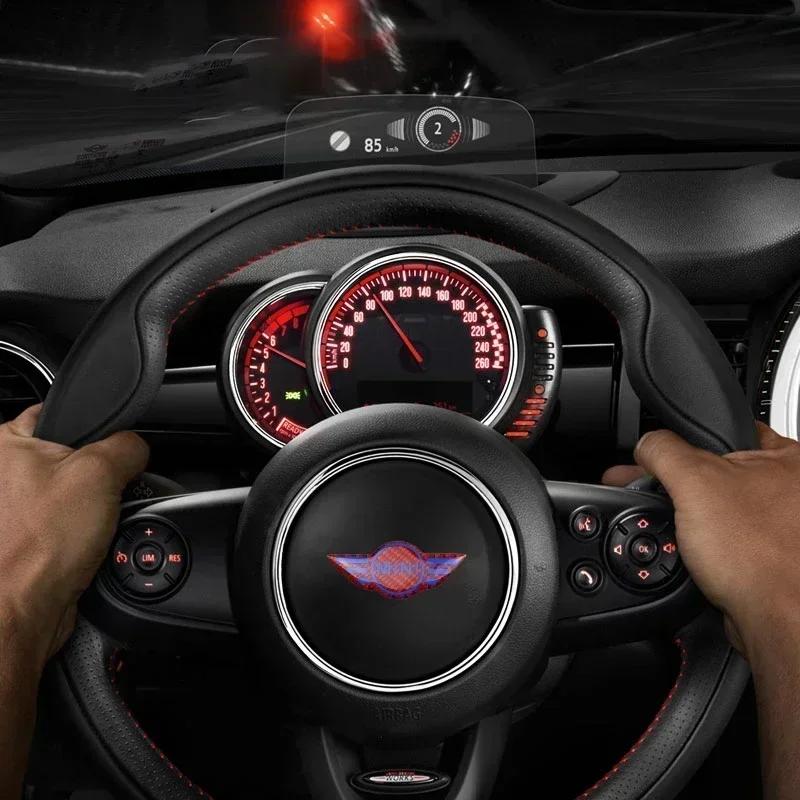 Emblème de Volant Intérieur de Voiture en Fibre de Carbone pour Mini Cooper John Cooper Works R50 R52 R53 R55 R56 F54 F55 F56 F60
