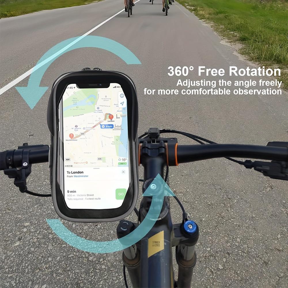 Waterproof Bike Phone Mount Holder - Touchscreen Case for Motorcycle Bicycle Navigation 4.5-6.4"