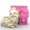 Silicone Flower Vase Mould Concrete Casting Molds Dog Shape Silicone Texture for Concrete Pots and Creative Homes Decors