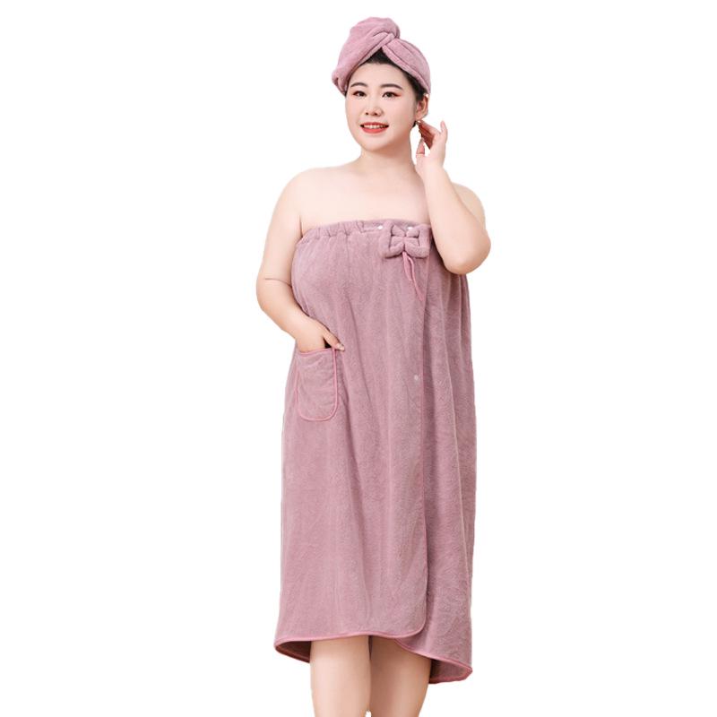 Plus Size Strapless Bath Wrap Towel for Women - Thick, Wearable Bathrobe for Spa & Salon