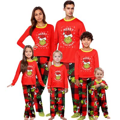 Weihnachtsdruck Eltern-Kind Hausanzug Langarm-Oberteil und Hose
