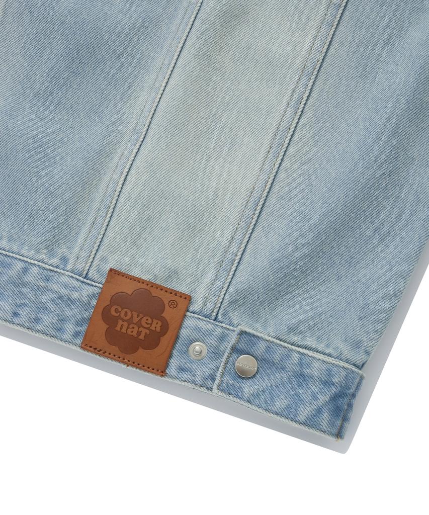 Covernat Woman Women'S Zip-Up Biker Denim Jacket Blue
