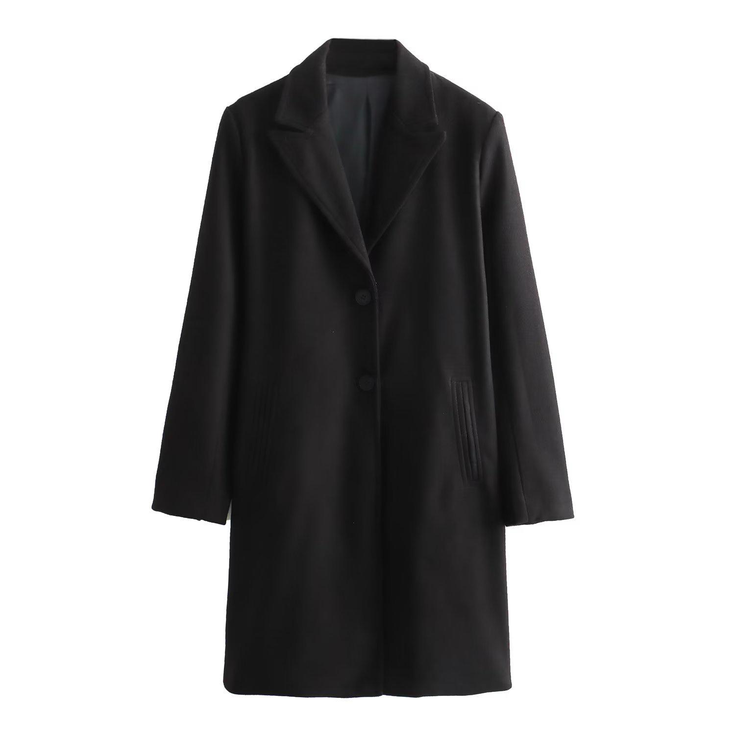 

Женская куртка средней длины в европейском и американском стиле 2023 года выпуска Medium чёрный