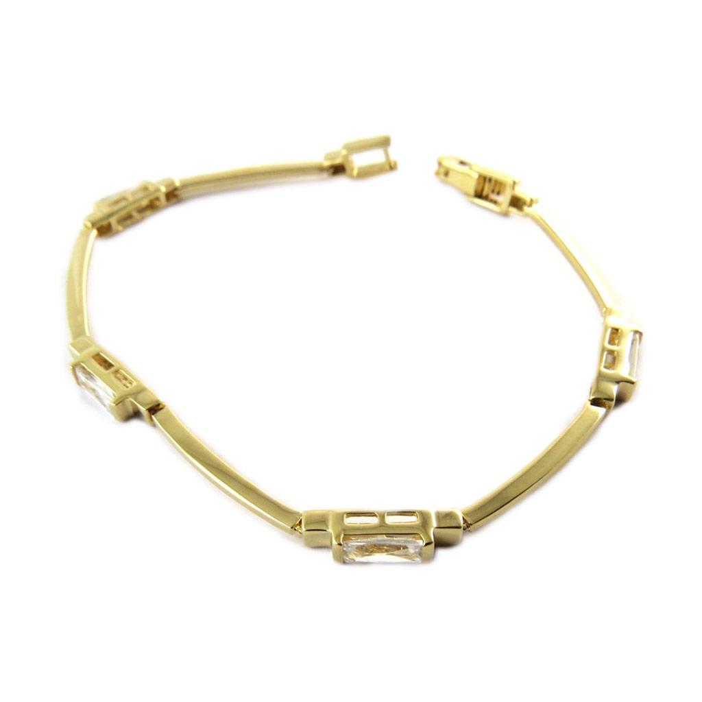 Les Trésors De Lily [E2226] - Gold Plated Bracelet 'Ariane' White Gold - 18 Cm 3 Mm