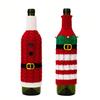 Christmas Wine Bottle Covers Santa Snowman Knitted Red Wine Bottle Bags New Year Party Xmas Dinner Table Decoration