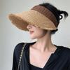 Woven Straw Visor Cap Sunscreen Summer Sun Cap Simple Empty Top Hat  Seaside