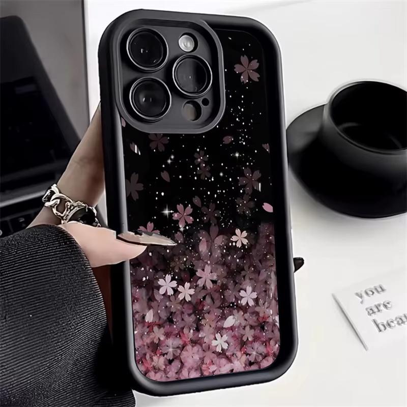 Dreamy Pink Cherry Blossom Illustration Phone Case for iPhone 17 16 15 14 13 12 11 Series Pro Max Plus