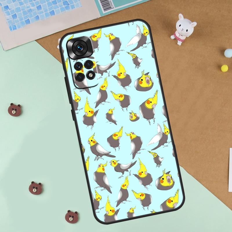 

Cartoon Cockatiel Collage Case For Xiaomi Redmi Note 14 13 12 9 10 11 Pro 10S 11S 12S Cover For Redmi 13C 10C 12C 14C Redmi 12 4G