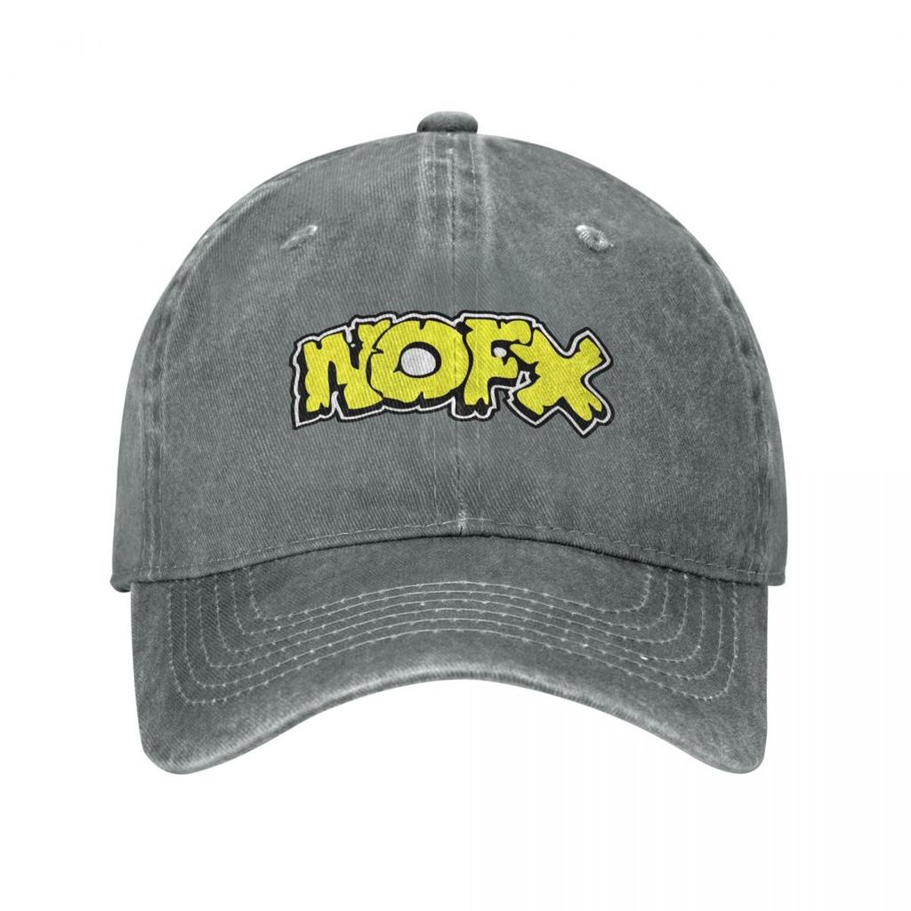 Unisex NOFX Punk Band Logo Hat Vintage Distressed Denim Hip Hop Music Baseball Cap Adjustable