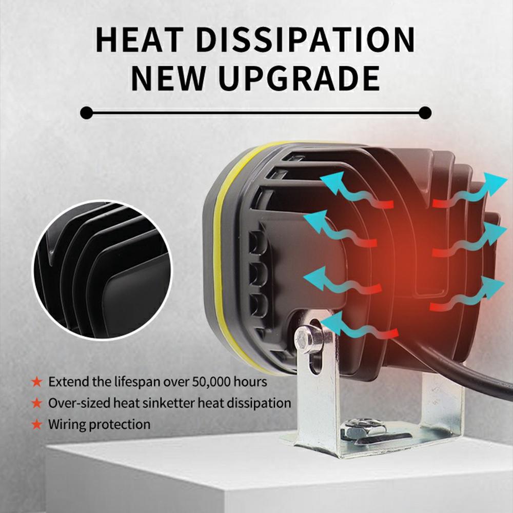 D1-1 3 Inch Square LED Work Light 40W Car Driving Fog Lamp for Off Road Vehicle Front Bumper Light