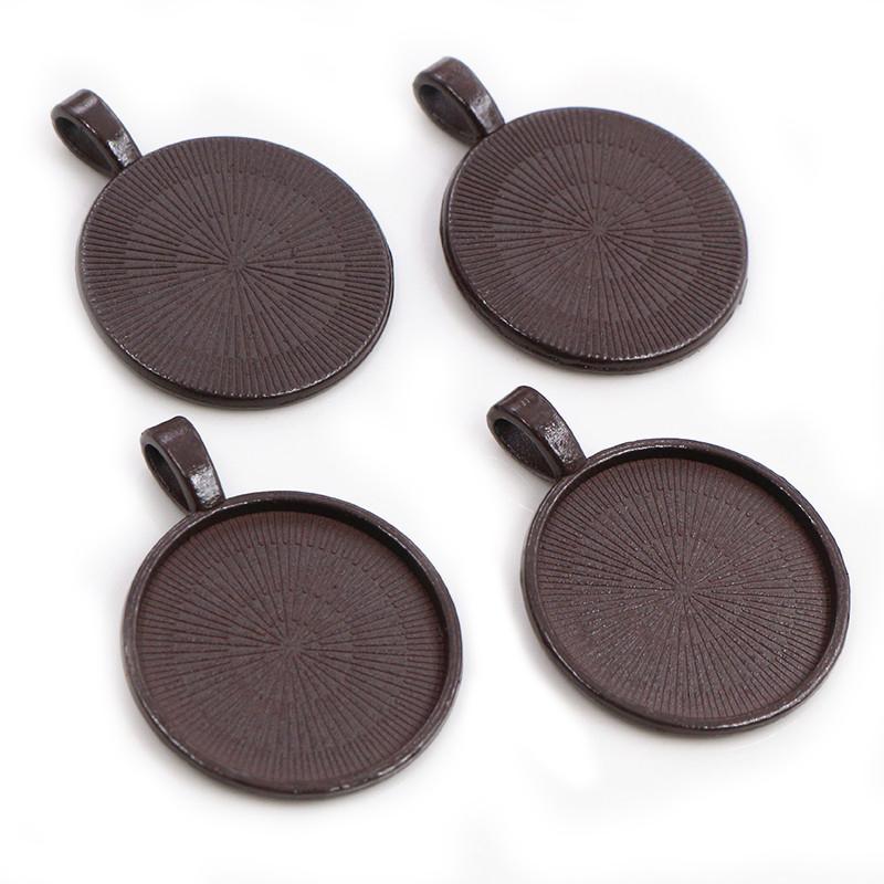 Neue Mode 10 Stück 25mm Innenmaß 4 Farben Beschichtet Klassisch Einfacher Stil Cabochon Basis Fassung Anhänger