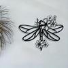 Dragonfly Iron Wall Art Rustic Metal Sculpture with Floral Details Indoor Outdoor Room Decor