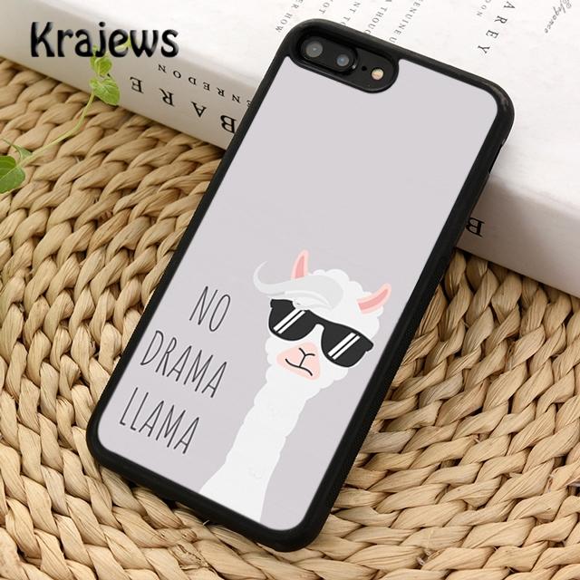 Krajews No Drama Prob Llama Lama Phone Case Cover For iPhone 18 17 Air 16 15 14 plus 11 12 13 pro max coque Shell Fundas