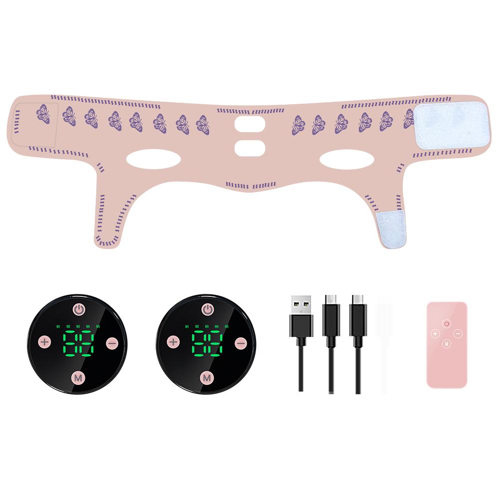 EMS Face Contouring Mask Head Massage V Line Lifting Shaping Mask Facial Slimming Strap Electric USB Charging Reduce Double Chin