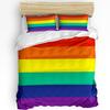 Colorful Rainbow Stripes Simple Duvet Cover With Pillow Case Custom 3pcs Bedding Set Quilt Cover Double Bed Home Textile