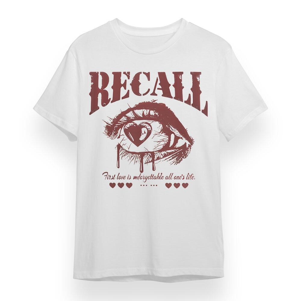 

Women s T-shirt With QuoHeart Shaped Pupilte Graphic White Cotton Oversize Tee S