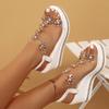 Women’s Floral Rhinestone Wedge Platform Sandals Beach Summer Shoes