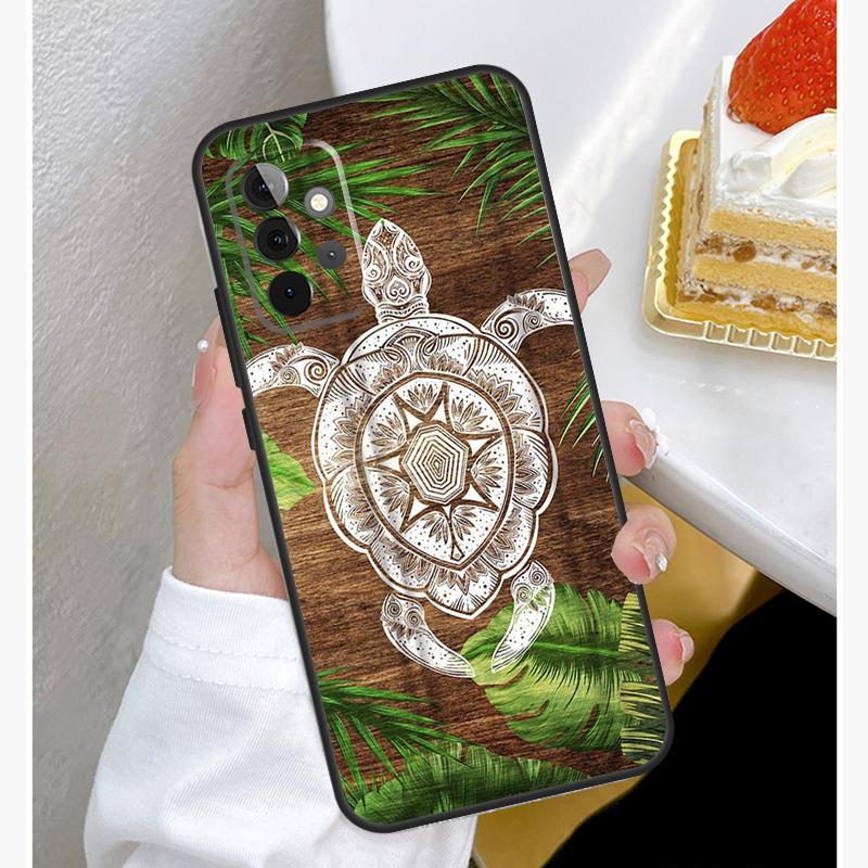 Turtle Wood Pattern Case For Samsung Galaxy A55 A35 A15 A14 A34 A54 A73 A53 A33 A23 A13 A12 A32 A52 A51 Cover
