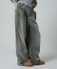 UNKNOWN PLANET Custom One-Pleat Wide Corduroy Pants Washed Khaki
