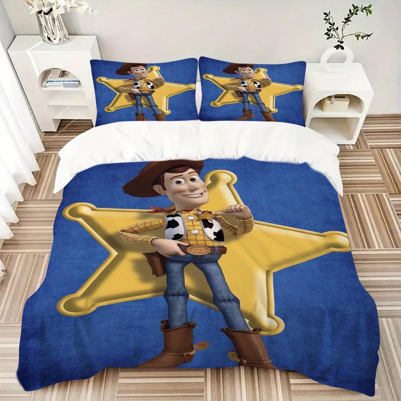 3pcs Star Woody Pattern Bedding Set, 1* Cover + 2*Pillowcases, Printed Bedding Set, Soft and Comfortable, Suitable for Bedroom D068