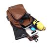 Bolsa de ombro masculina com movimento de couro, bolsa de peito USB esportiva PU para caminhada, bolsa tipo estilingue