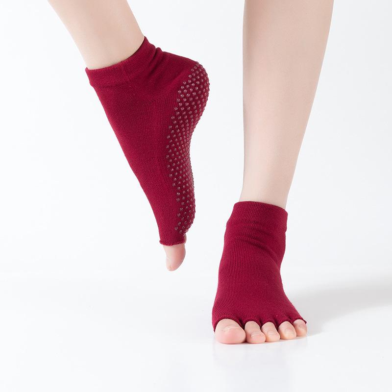 Popular Women's Professional Non-slip Open-toed Yoga Socks, Five-finger Socks, Dance Socks, Rubber Socks, Sports Socks