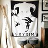 Skyrim Wall Tapestry Aesthetic Wall Hanging Printed Fabric Blanket Decorative Tapestries for Bedroom Living Room Home Decor